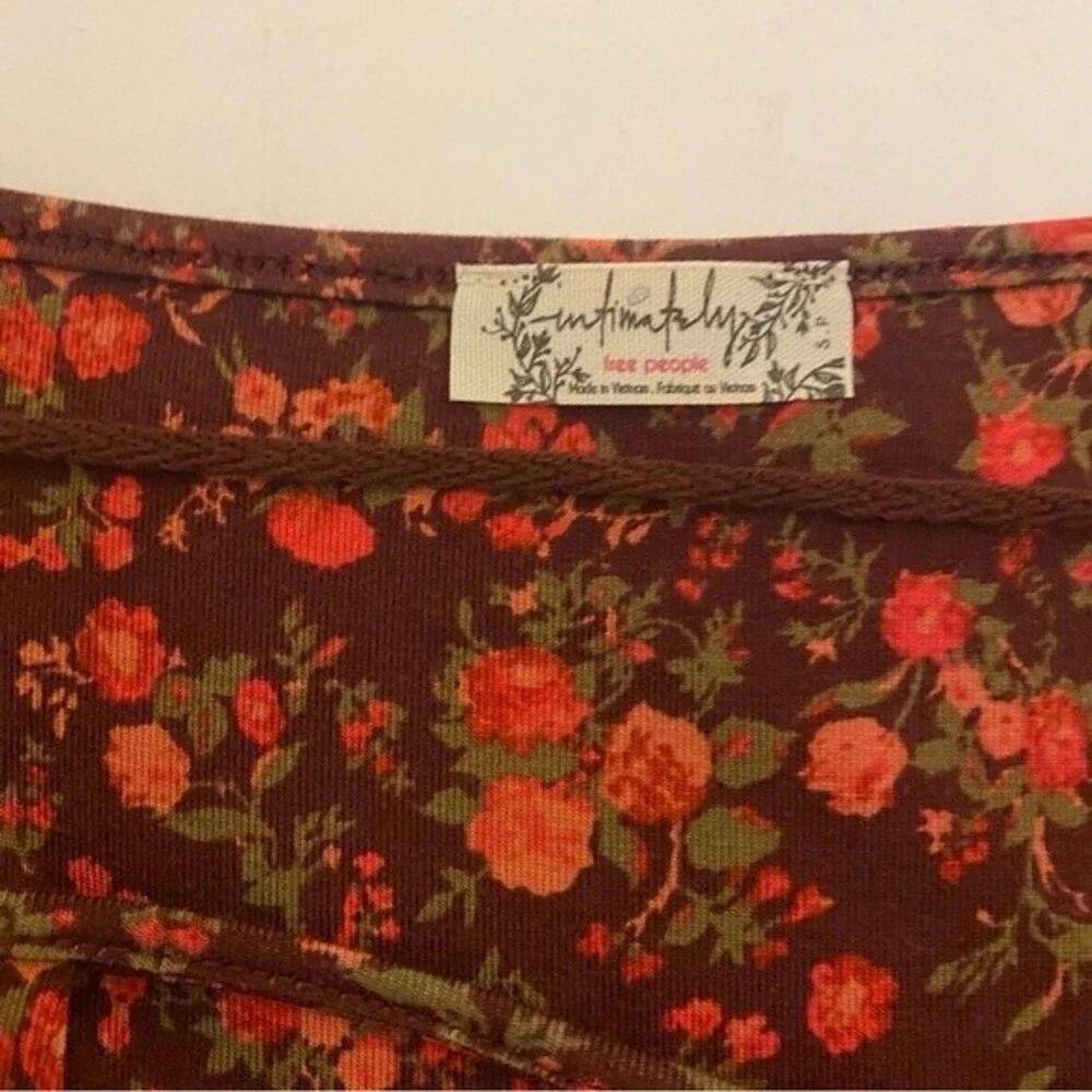 NWT Free People Intimates Chocolate Floral Combo Bodysuit Small - Picture 3 of 4